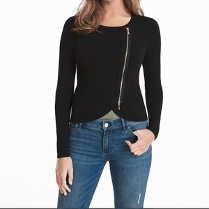 BRAND NEW WHBM Cropped Moto Sweater Jacket